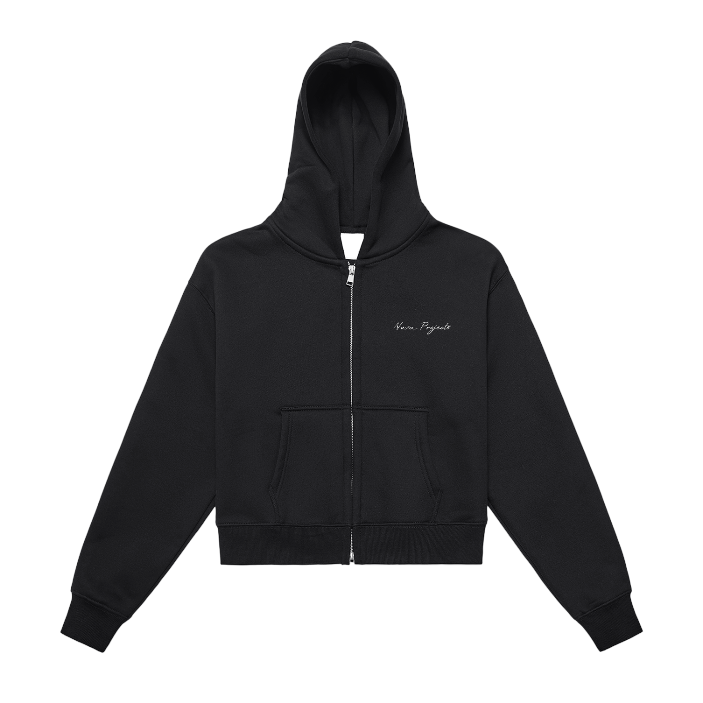 Nova Projects Women's Fleeced Zip-Up Cropped Hoodie