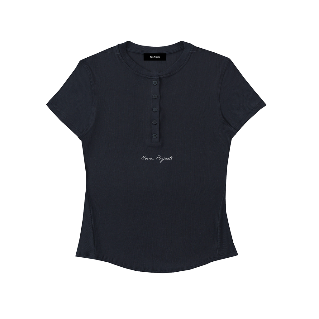 Nova Projects Women's Modal Bodycon Henley Shirt