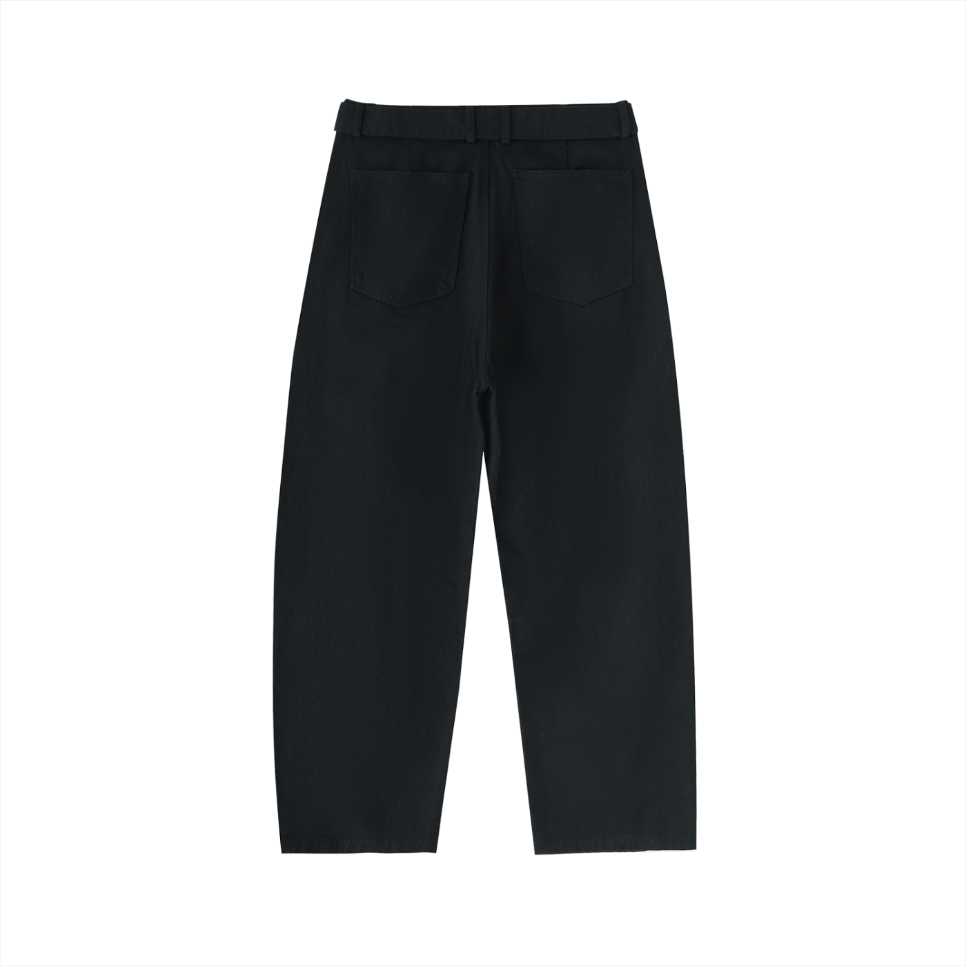 Nova Twisted-Seam Belted Curved-Blade Pants