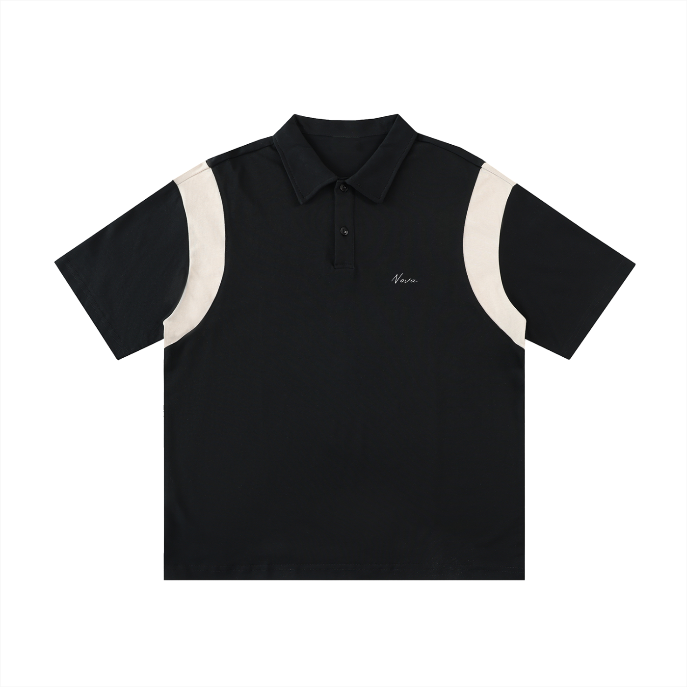 Nova Contrast Panel Cotton Polo Shirt