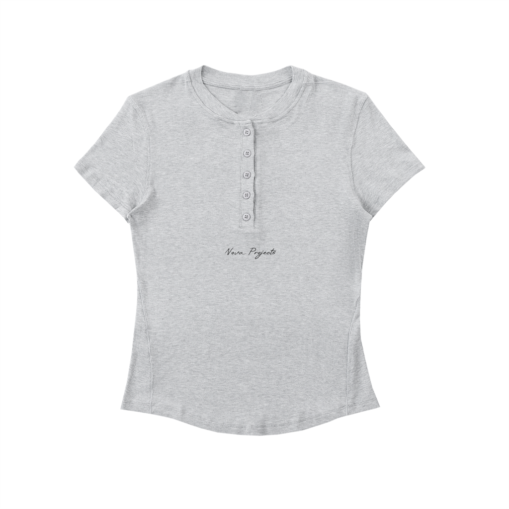 Nova Projects Women's Modal Bodycon Henley Shirt