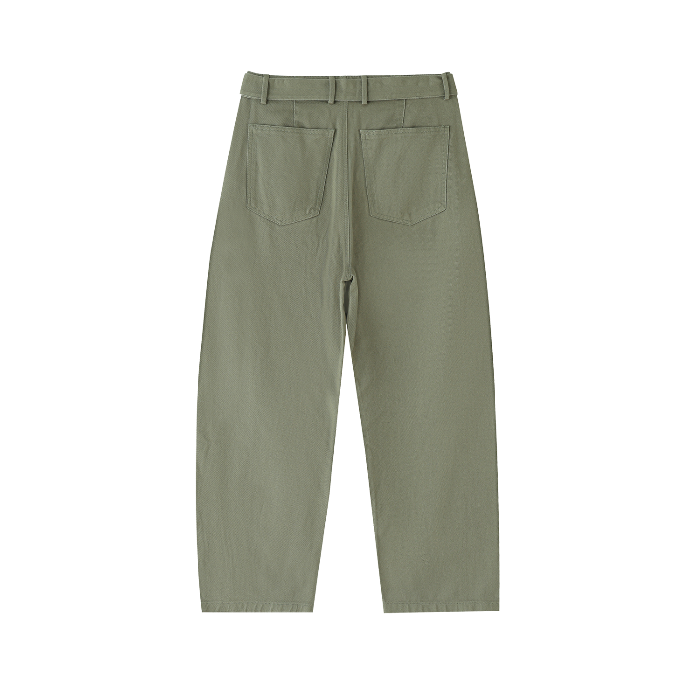 Nova Twisted-Seam Belted Curved-Blade Pants