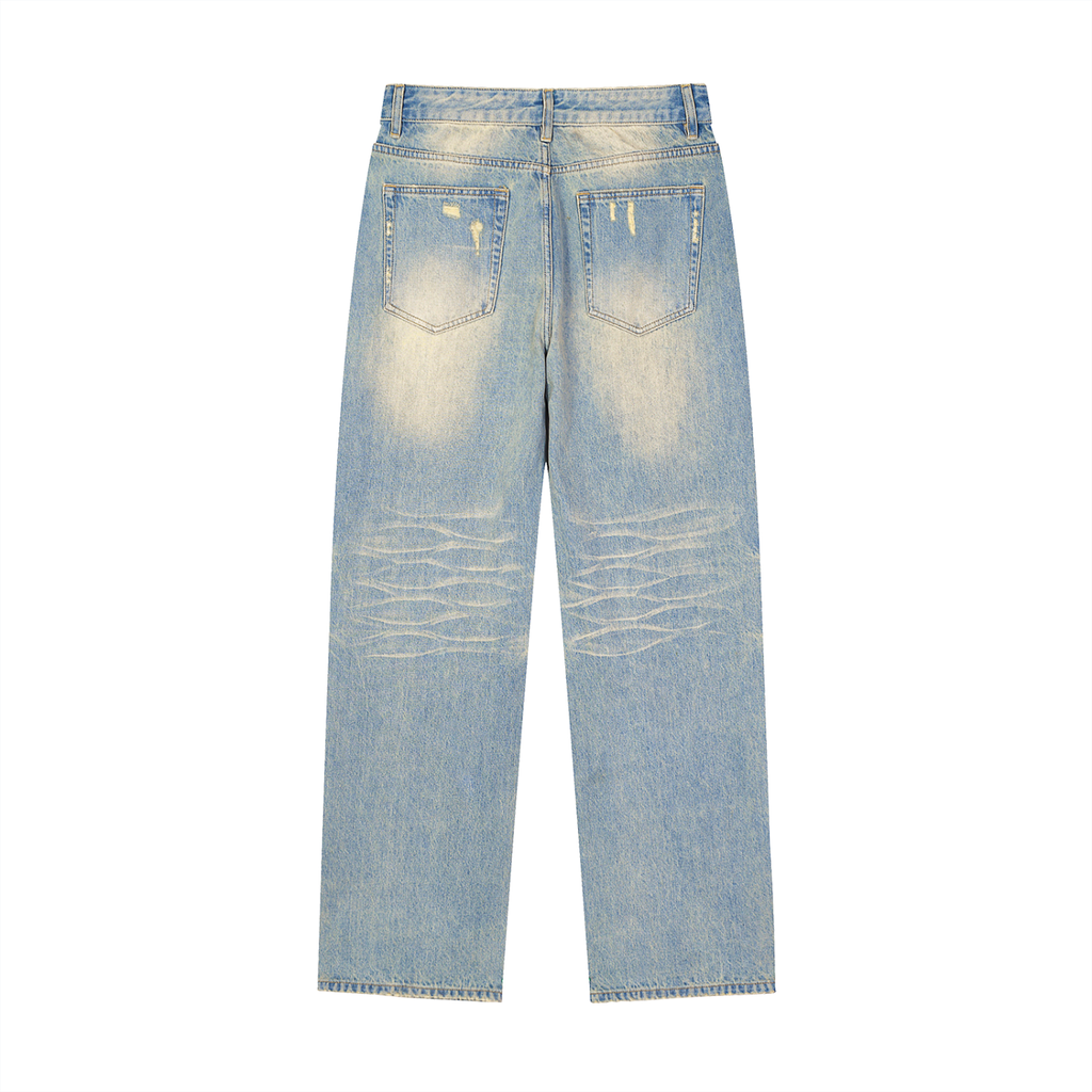 Nova Projects Sun Fade Raw Hem Denim Jeans