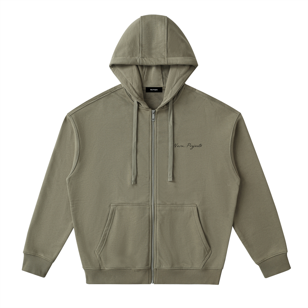 Nova Drop-Shoulder Zip Up Hoodie