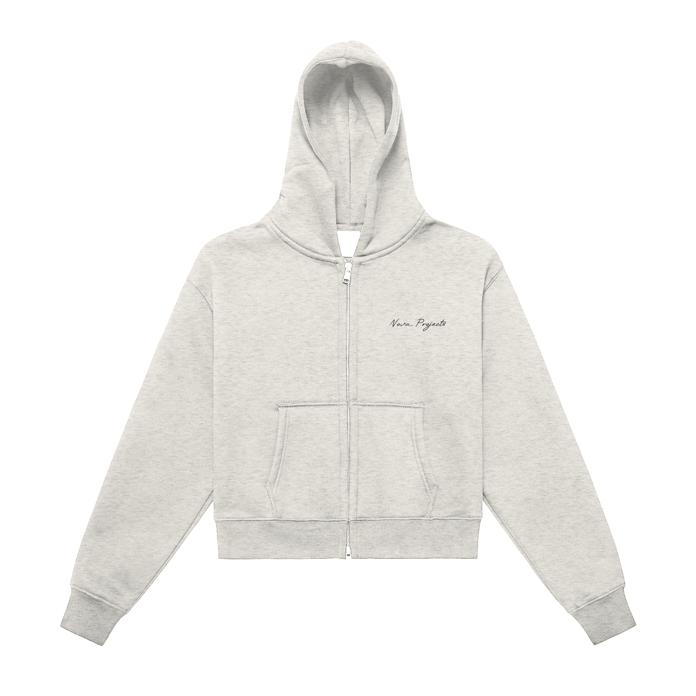 Nova Projects Women's Fleeced Zip-Up Cropped Hoodie