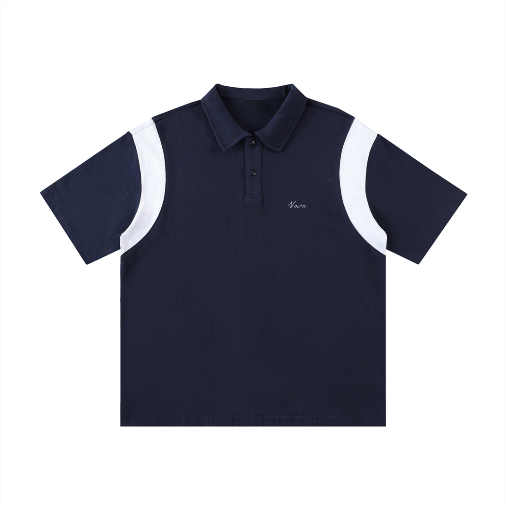 Nova Contrast Panel Cotton Polo Shirt
