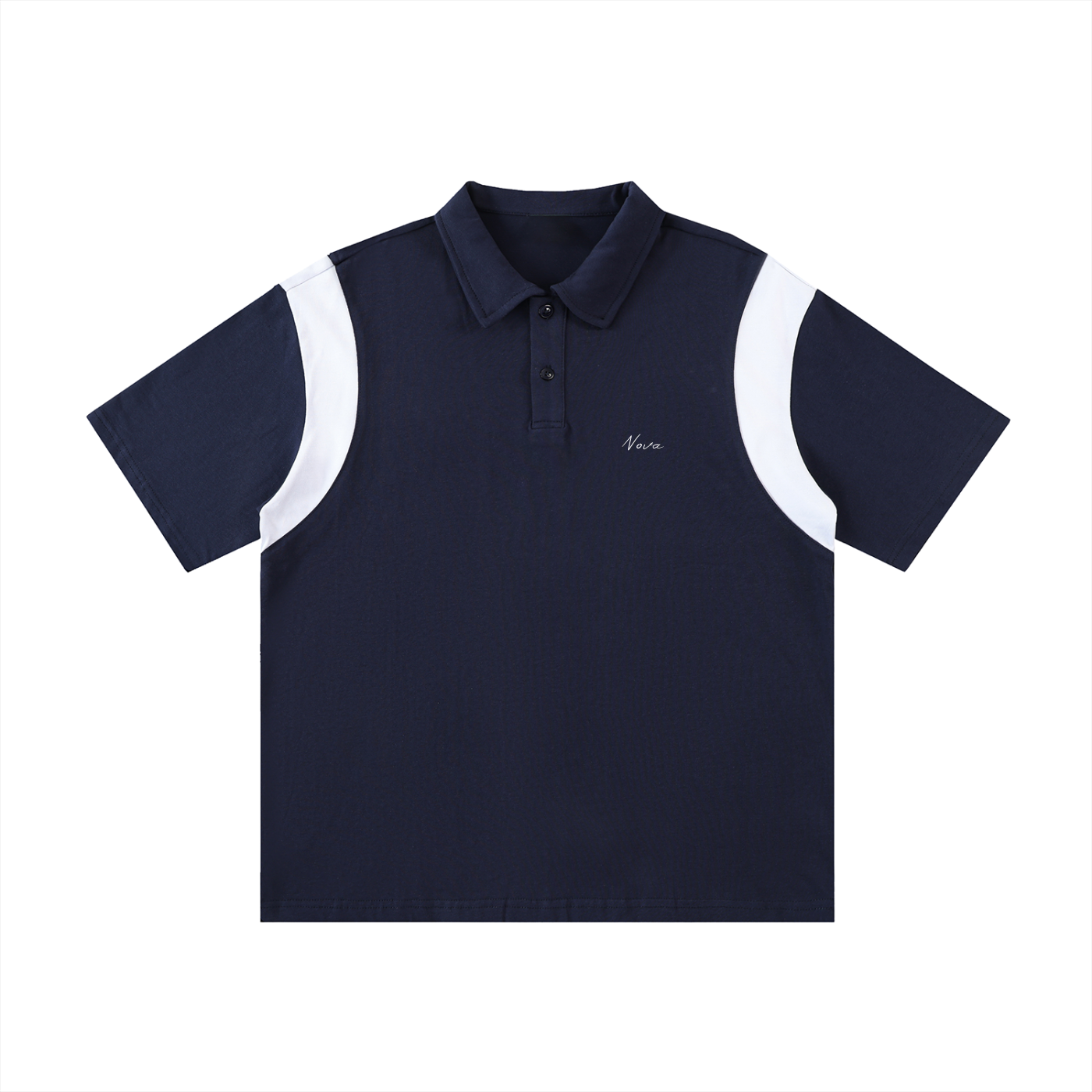 Nova Contrast Panel Cotton Polo Shirt