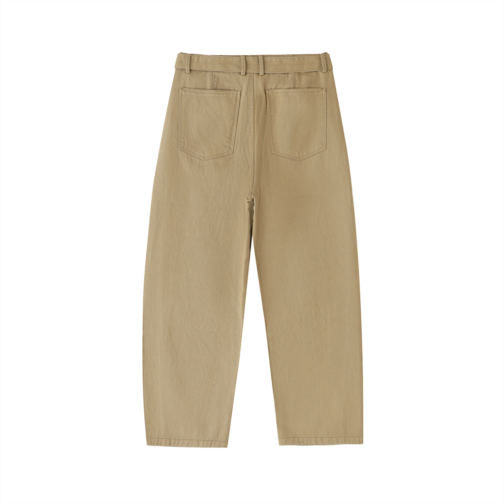 Nova Twisted-Seam Belted Curved-Blade Pants