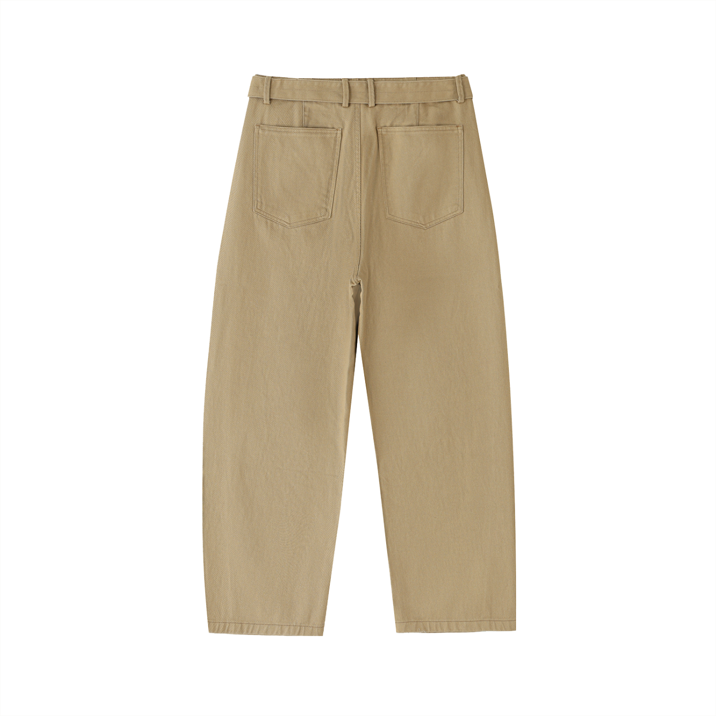 Nova Twisted-Seam Belted Curved-Blade Pants