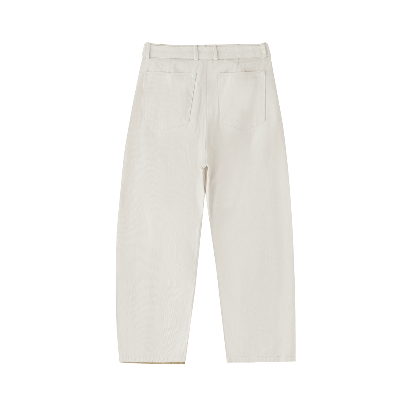 Nova Twisted-Seam Belted Curved-Blade Pants